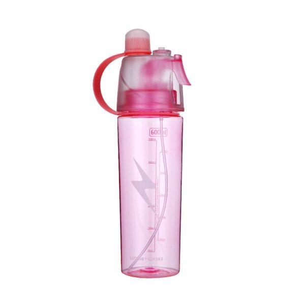 Plastic Sprayer Water Bottle With Screw lid Pink