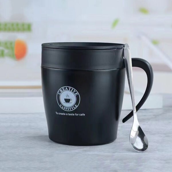 Steel Sipper Mug With Rubber Grip black