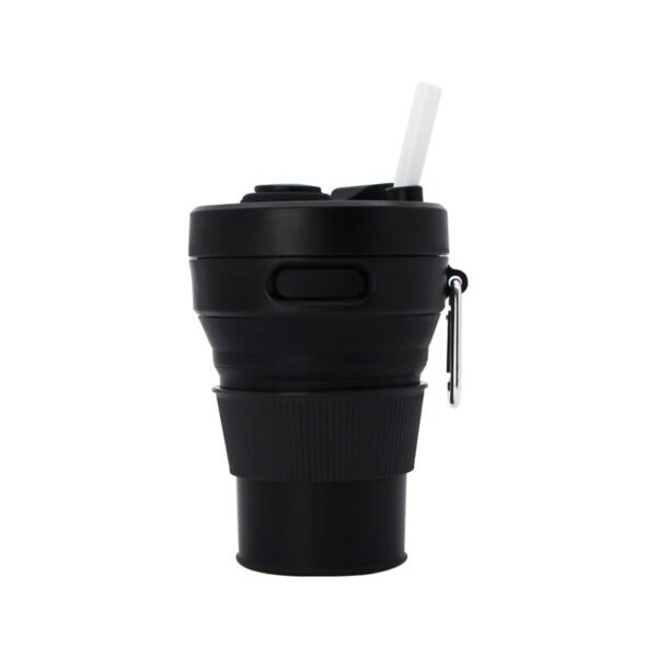 silicone foldable coffee mug black