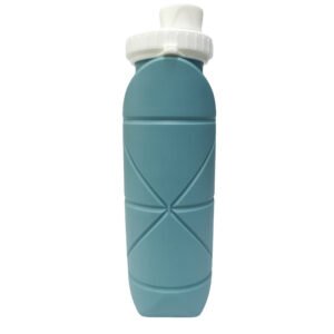 Collapsible Silicone Water Bottle With Geometric Texture