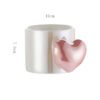 Ceramic Coffee Mug With Three-dimensional Love pink