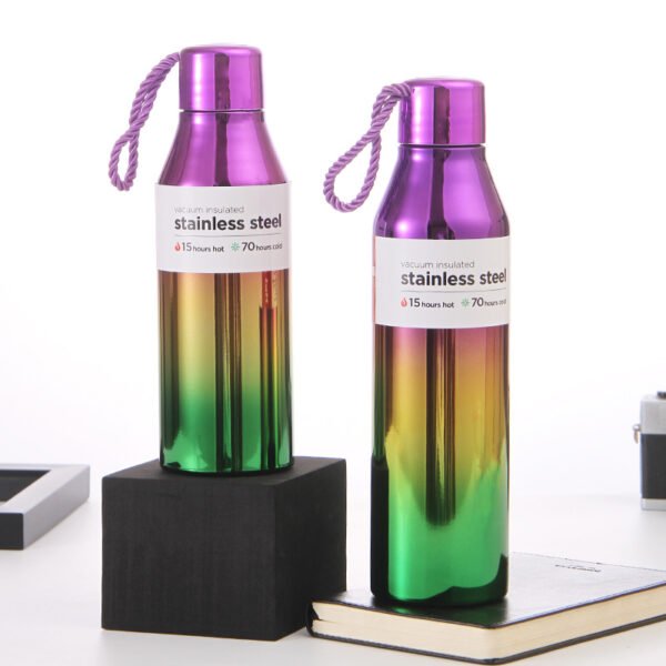 Small-Bore Gradient Stainless Steel Water Bottle purple