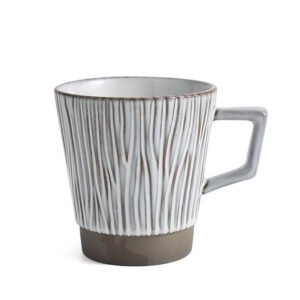 ceramiic coffee mug with square handle